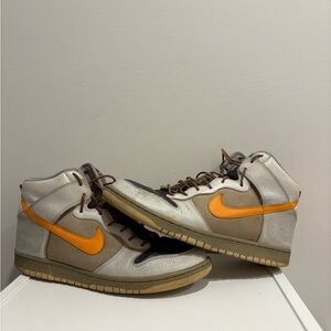 Nike Dunk High Sneakers Size 12 Men’s Orange / Gray / Brown leather 2010-11